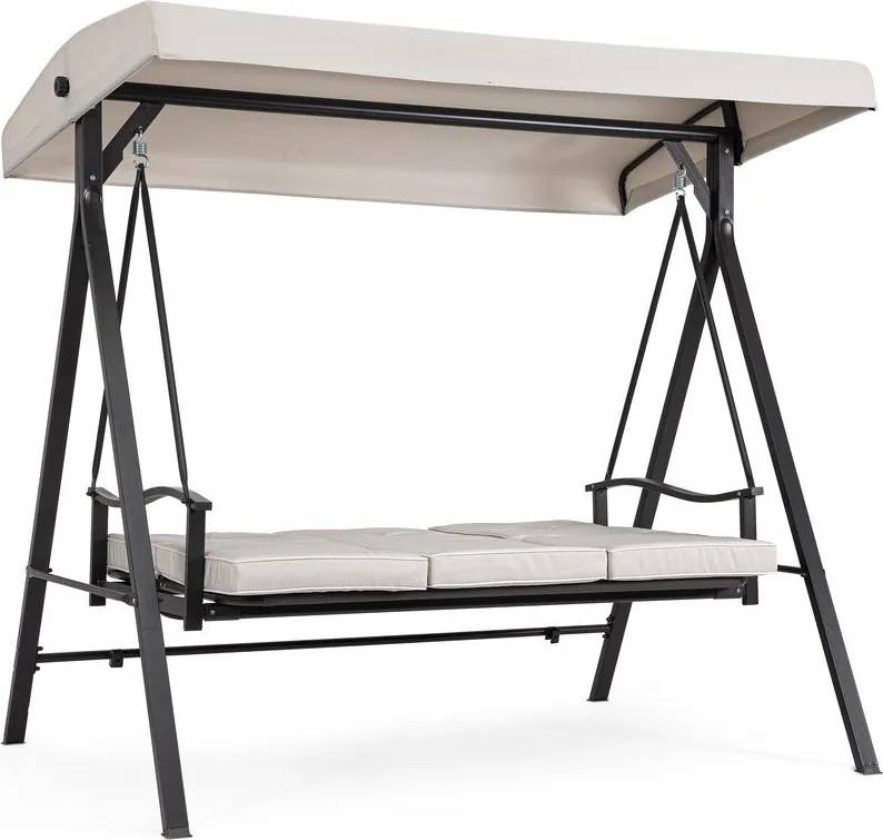 Antracitszürke-bézs fém kerti hintaágy Taurus – Bizzotto