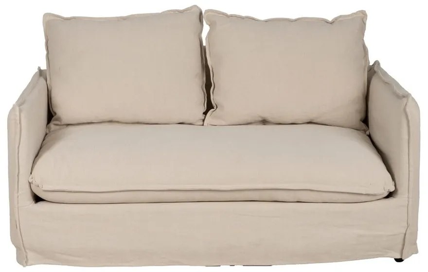Krémszínű len kanapé 160 cm – Ixia