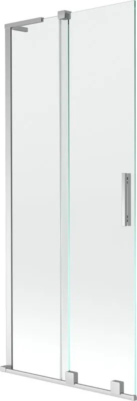 Mexen Velar L kétszárnyú, toló fürdőkádparaván 85 x 150 cm, átlátszó, króm - 896-085-003-01-01