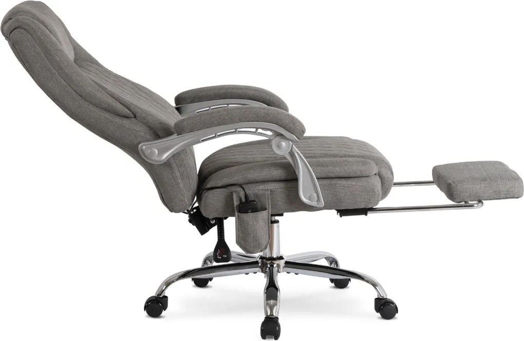 Forgószék masszírozó funkcióval, fűthető funkcióval, szürke színben, szövet kárpittal. GIORGIO