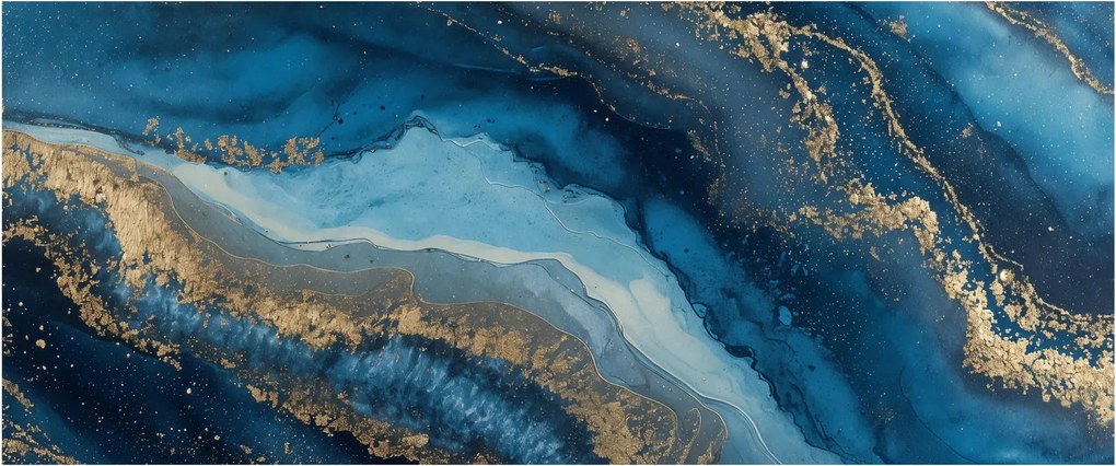 Kép - Kék márvány absztrakció (120x50 cm)