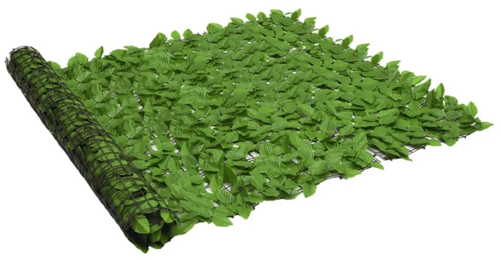 zöld leveles belátás elleni erkélyparaván 300 x 150 cm