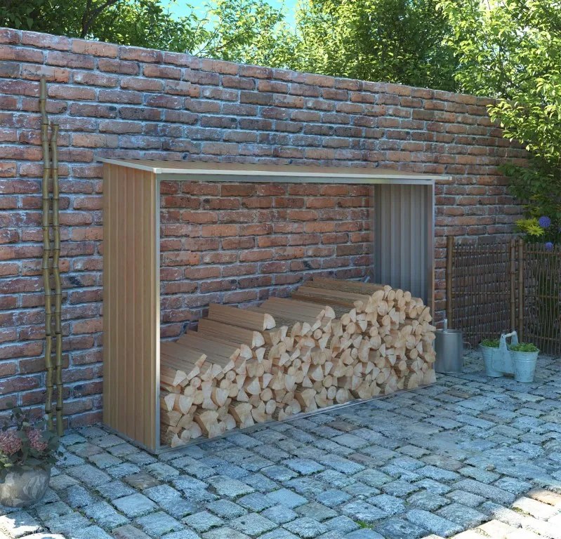 Tüzifa tároló 2,3m3, 242 x 75 cm, barna, Penta G21