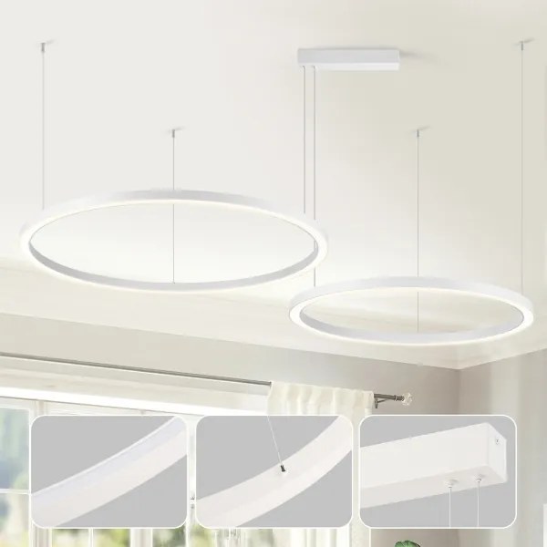 BRILAGI - LED fényerőszabályozható acélkábeles csillár PORTOFINO LED/98W/230V fehér + távirányító
