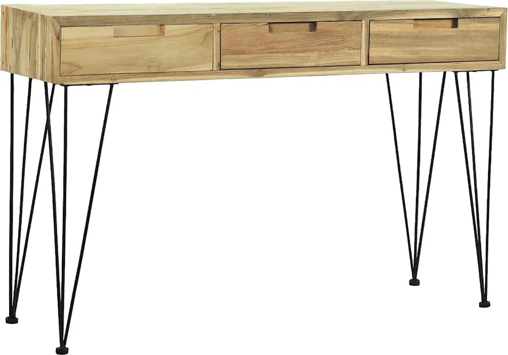 vidaXL tömör tíkfa tálalóasztal 120 x 35 x 76 cm