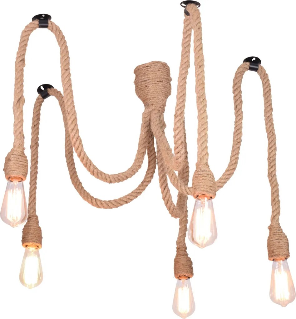 POLUX 312921 ROPE Vintage Függesztett Lámpa E27 IP20