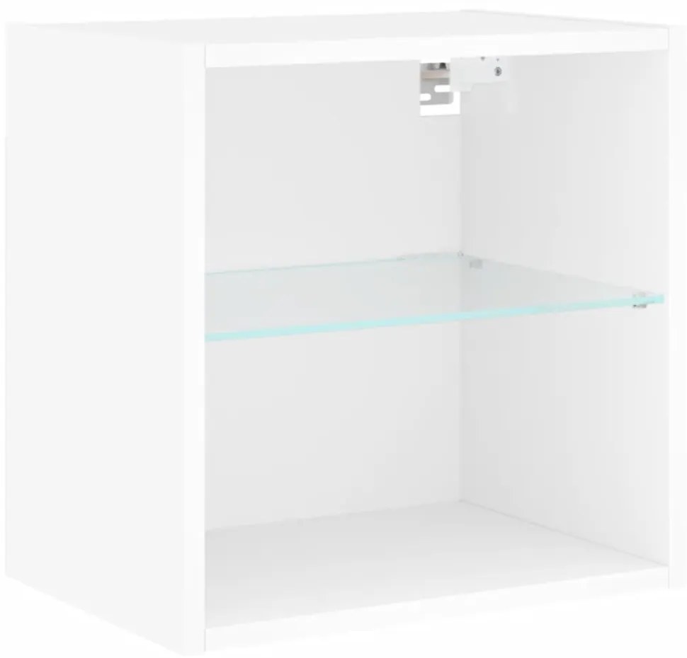 vidaXL 8 darab fehér szerelt fa fali TV-bútor LED-del