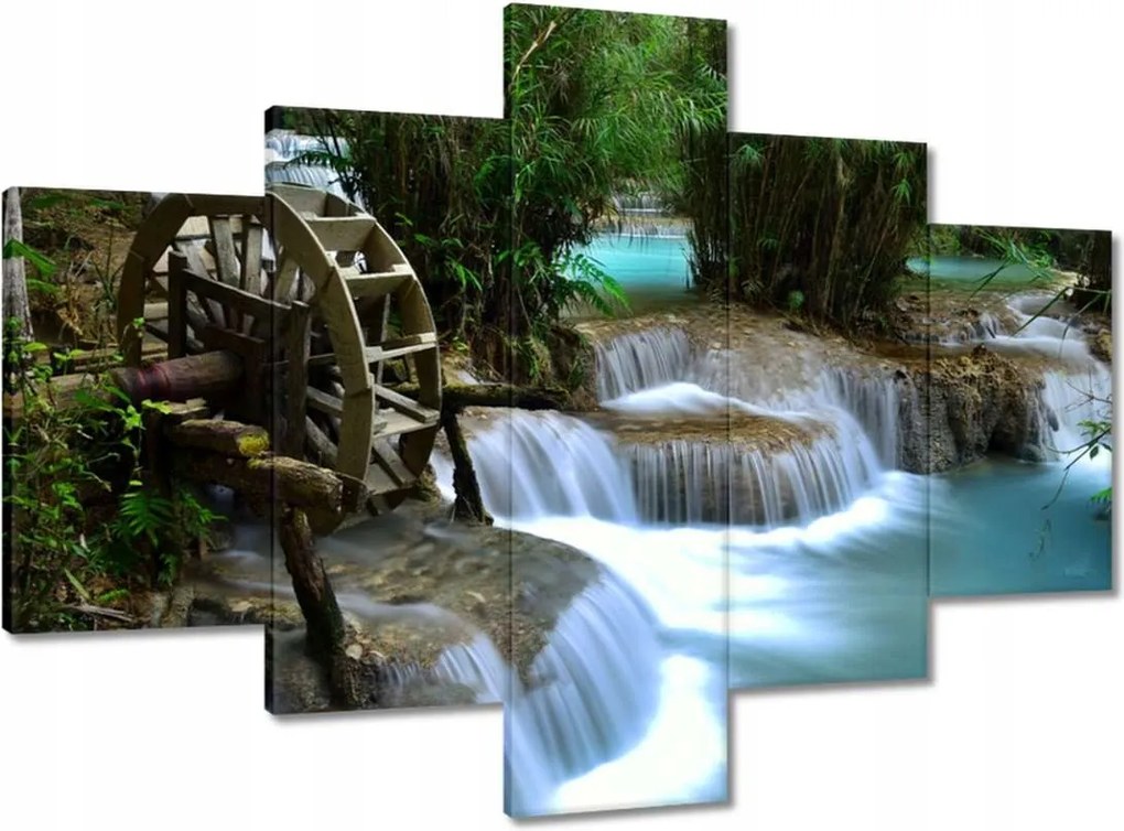 Vászonkép 100x70 Fából készült malom a folyón