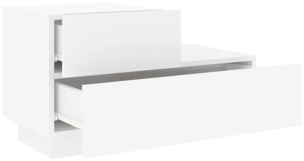 fehér éjjeliszekrény LED-világítással 70 x 36 x 40,5 cm