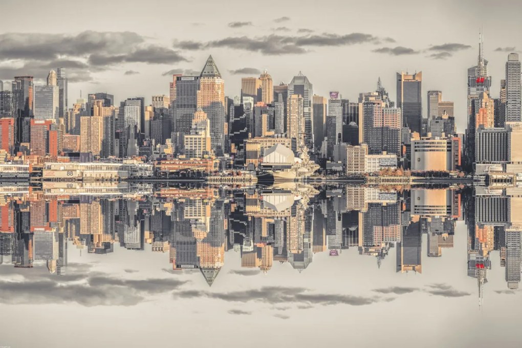 Poszter 91,5x61cm Panorámás kilátás Alsó-Manhattan panorámájára, Assaf F
