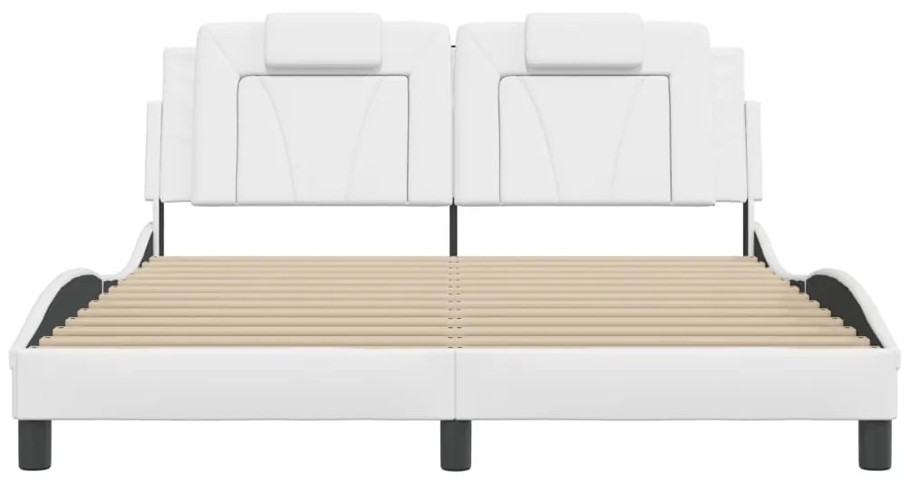 fehér műbőr ágykeret Viana matrac nélkül 160x200 cm