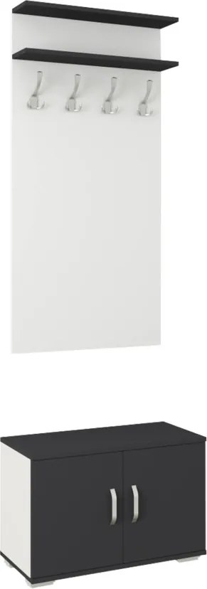 Como előszobafal, Antracit / Fehér, 66 cm