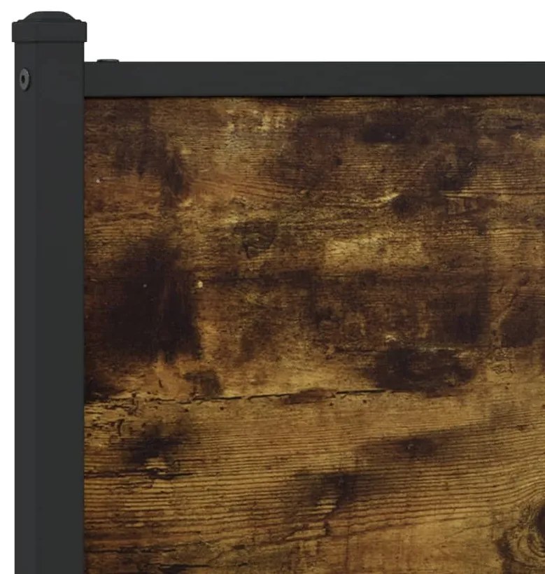 füstös tölgy színű fém ágykeret matrac nélkül 137 x 190 cm