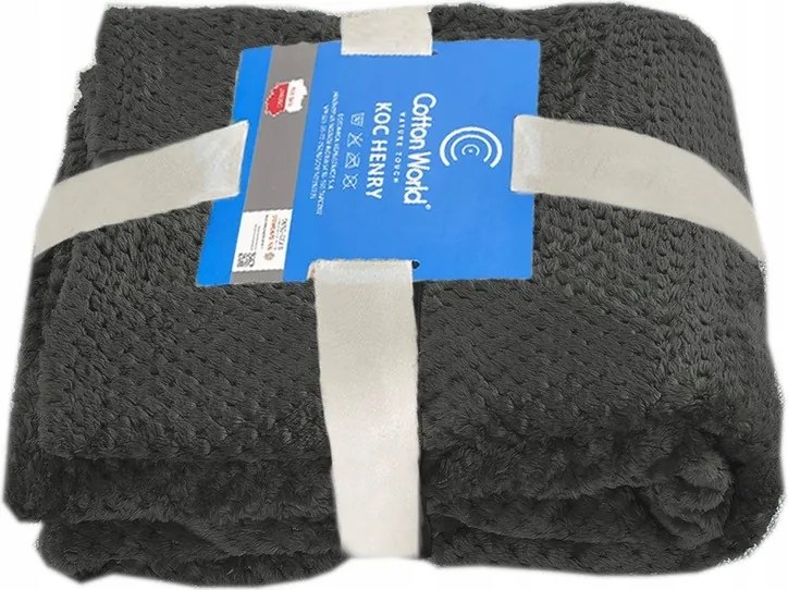 Dombornyomott Takaró 160x200 Henry Sötétszürke Szürke