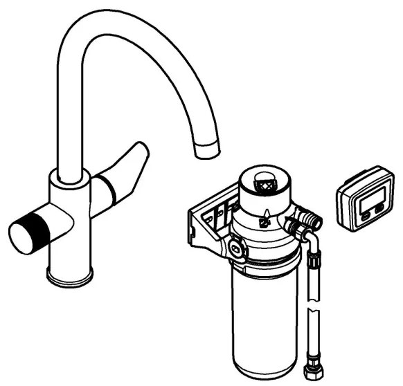 GROHE 30593000 - Mosogató csaptelep BLUE PURE C-kifolyó, fényes króm