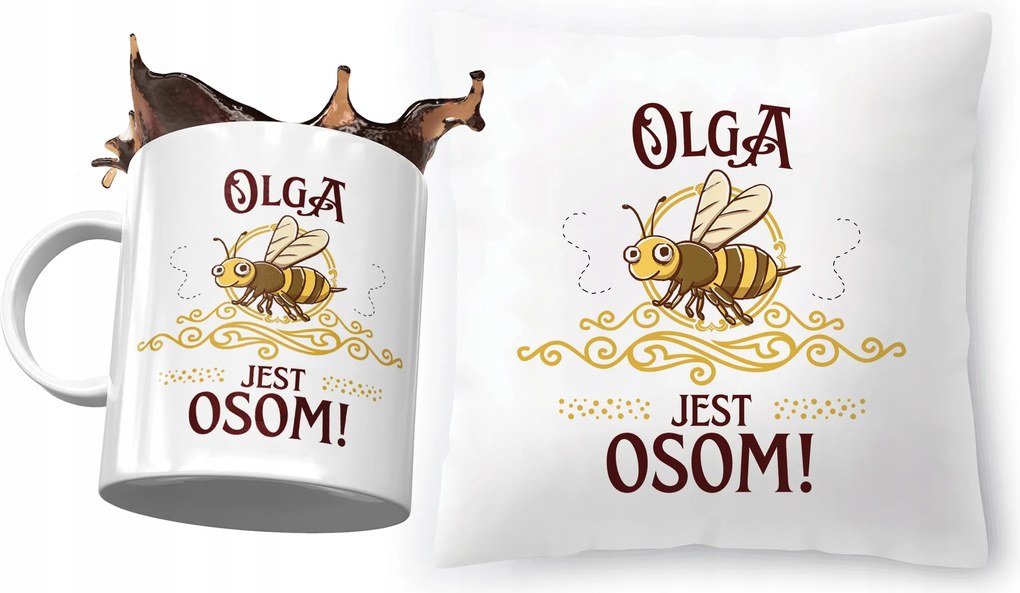 Olga párna ajándék bögre szett fényképes nyomtatással