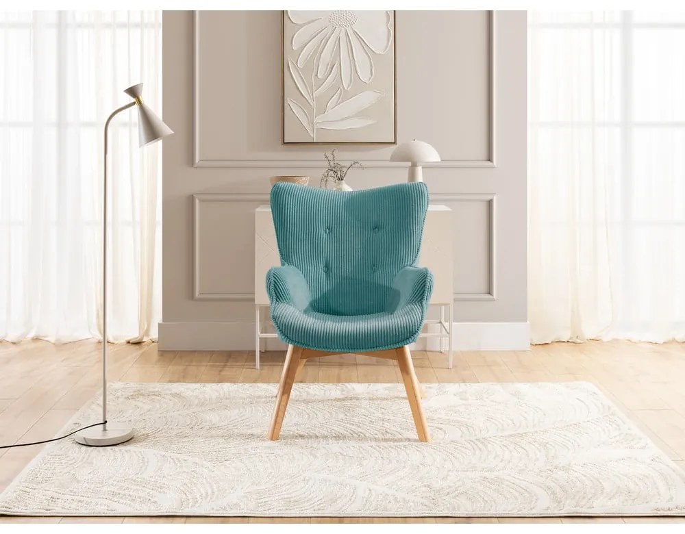 Türkiz kordbársony fotel Niko – Ropez