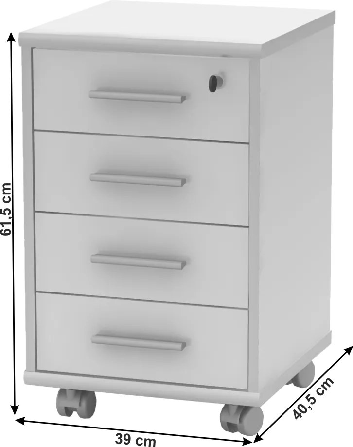 Zárható irodai konténer, fehér, JOHAN 2 NEW 12