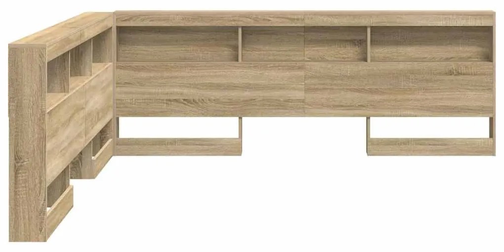 Tároló fejtámla polcokkal tárolóval sonoma tölgy 200 cm Faanyag