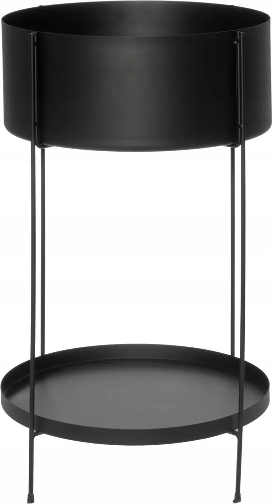 Virágágyás Fém Fekete Kerek Virágtartó Állvány A Nappaliba Ø 37 cm
