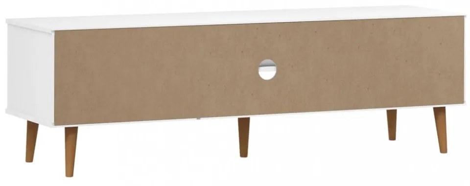 MOLDE fehér tömör fenyőfa TV-szekrény 158 x 40 x 49 cm
