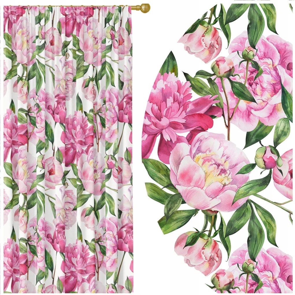 Kész Függöny Béka Szalag 140X240 Függöny Virágok 067