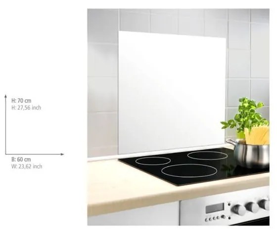 Fehér edzett üveg falvédő tűzhelyhez 60x70 cm – Wenko