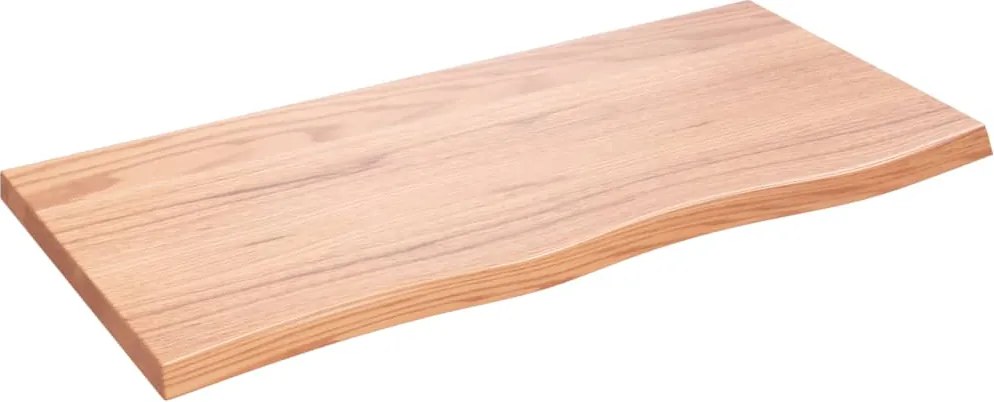 vidaXL világosbarna kezelt tömör tölgyfa asztallap 100x50x(2-4) cm