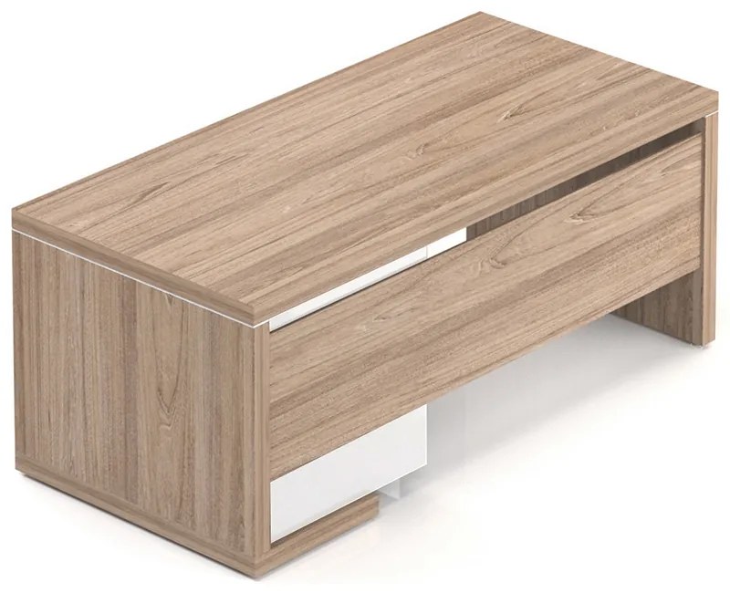 Lineart asztal 180 x 85 cm + jobb konténer, sötét szil / antracit