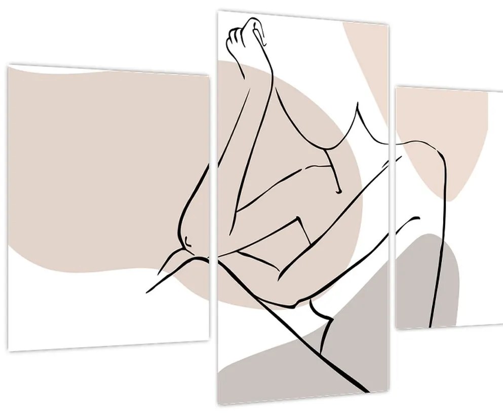 Kép - Női test vonal művészet N⁰1 (90x60 cm)