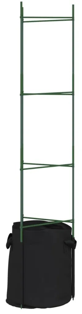 8 db acél és polipropilén paradicsomketrec növényzsákkal 154 cm