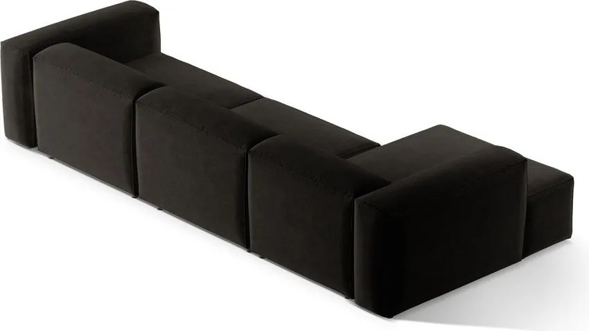 Fekete sarokkanapé (bal oldali-heverő résszel) Bergamo – Cosmopolitan Design