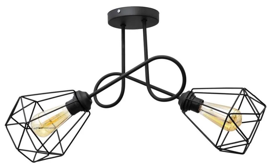 Felületre szerelhető csillár KARO 2xE27/15W/230V fekete