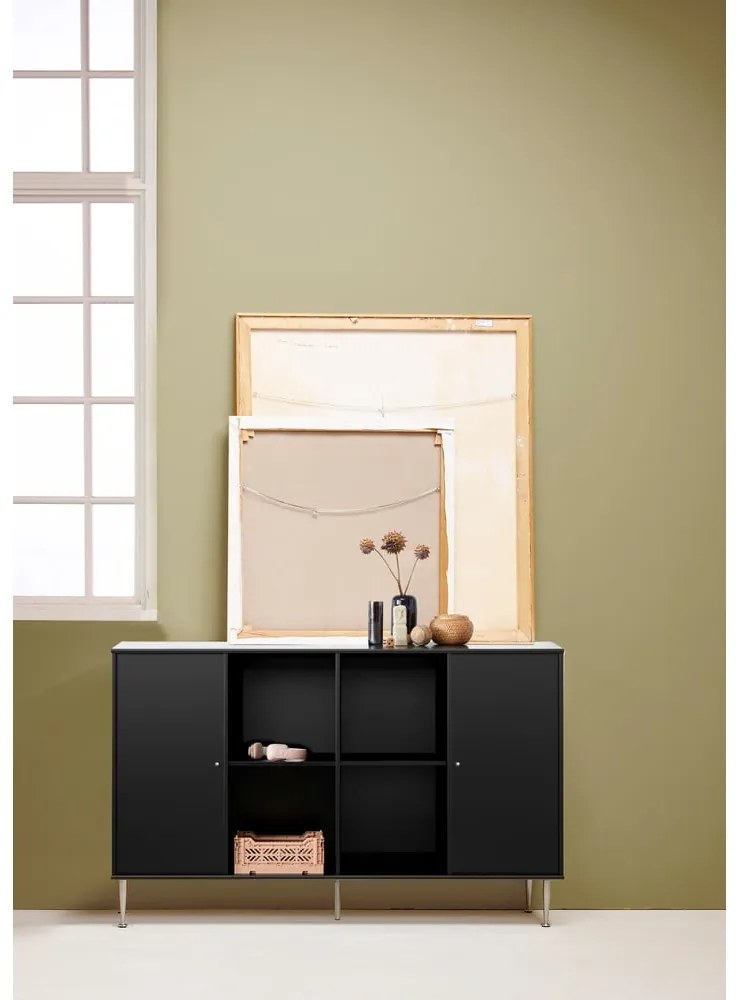 Fekete moduláris polcrendszer 136x69 cm Mistral Kubus - Hammel Furniture