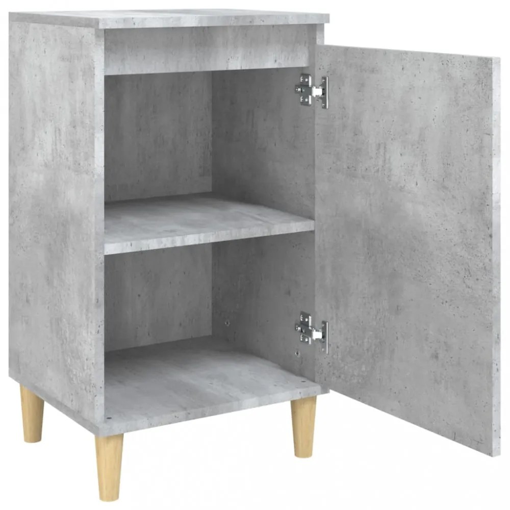 2 db betonszürke szerelt fa éjjeliszekrény 40x35x70 cm