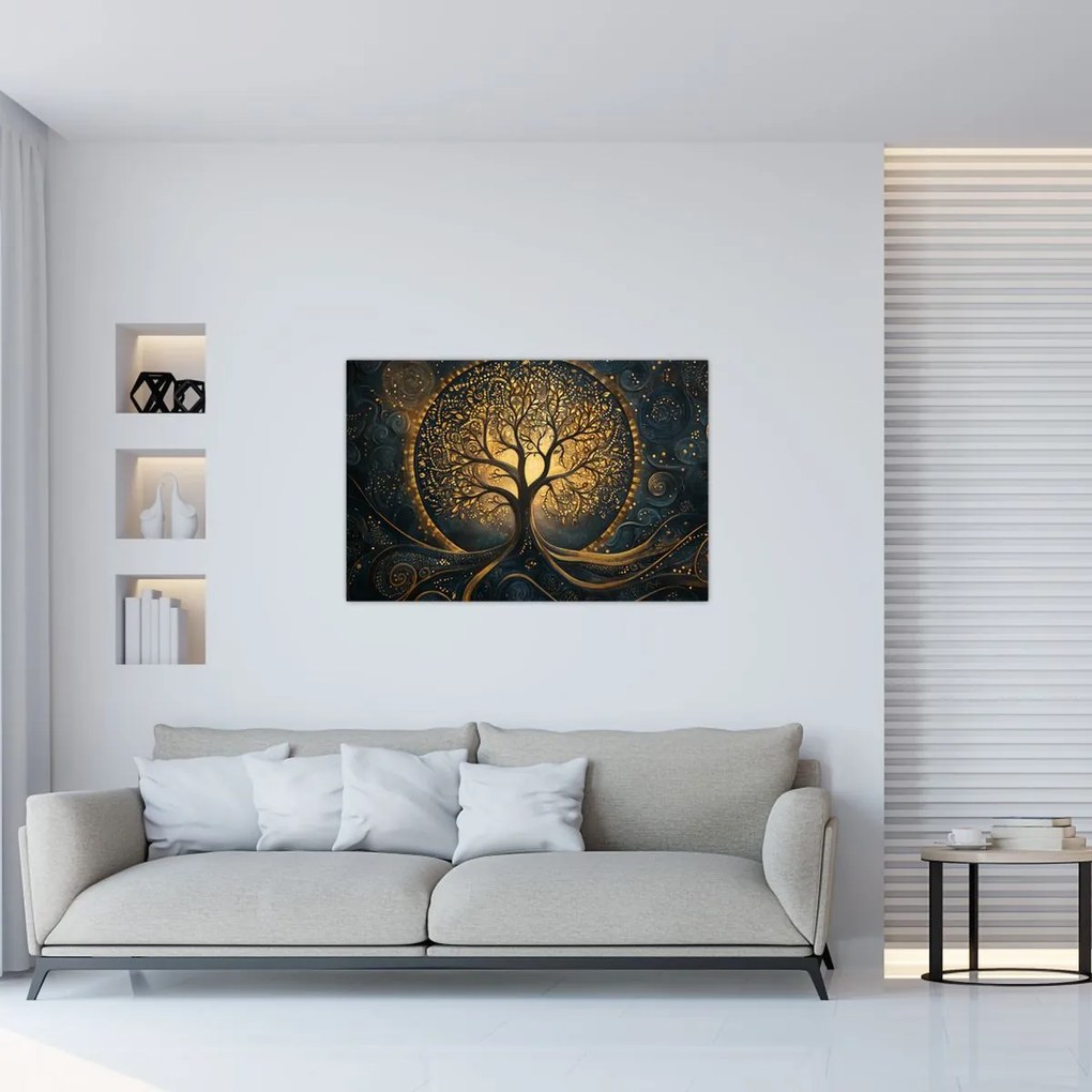 Kép – Arany aurájú fa (90x60 cm)