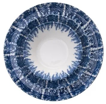 12 részes porcelán étkészlet, fehér/kék