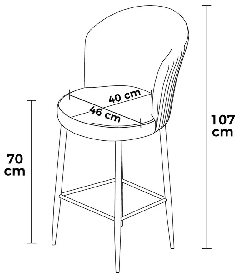 Uras Anthracite bárszék szett, 4 db, 4 db