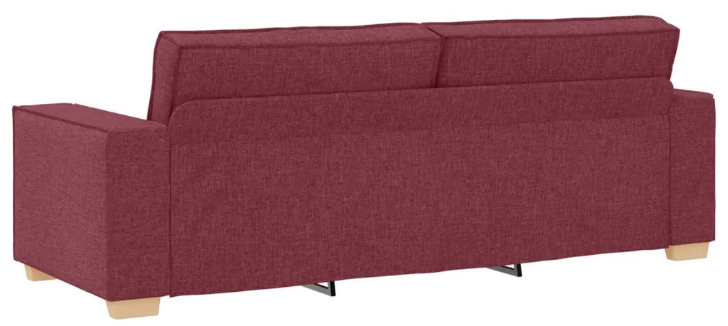 3 darabos kanapészett párnákkal, borvörös szövet
