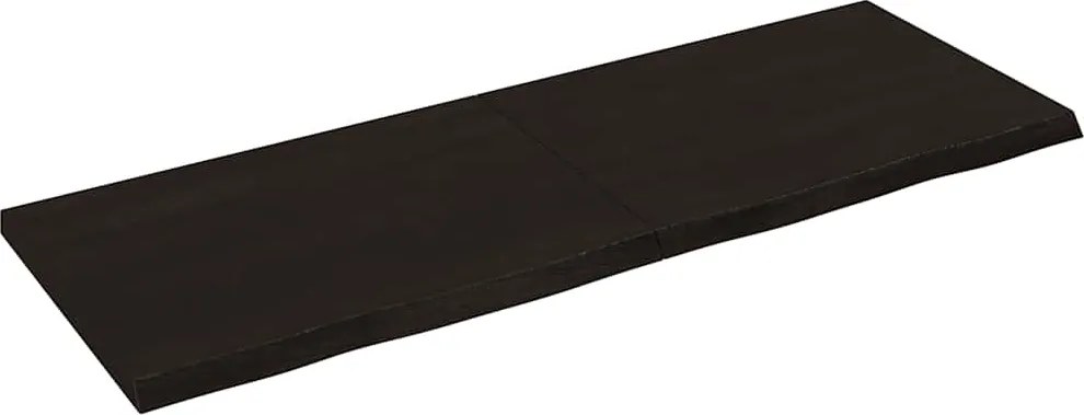 vidaXL sötétbarna kezelt tömör tölgyfa fali polc 140 x 50 x (2-4) cm