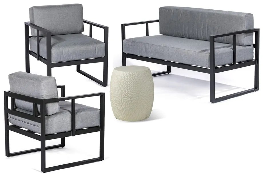 Szürke alumínium négyszemélyes kerti lounge szett – Bonami Essentials