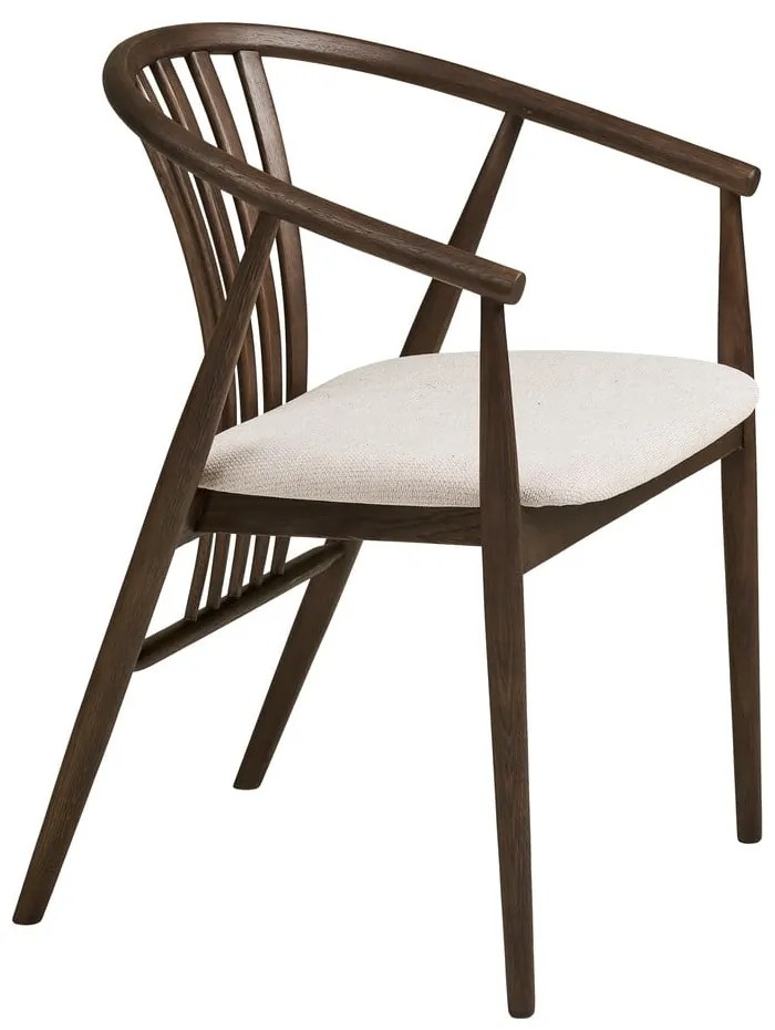 Sötétbarna tölgyfa karfás étkezőszék Agustin – House Nordic