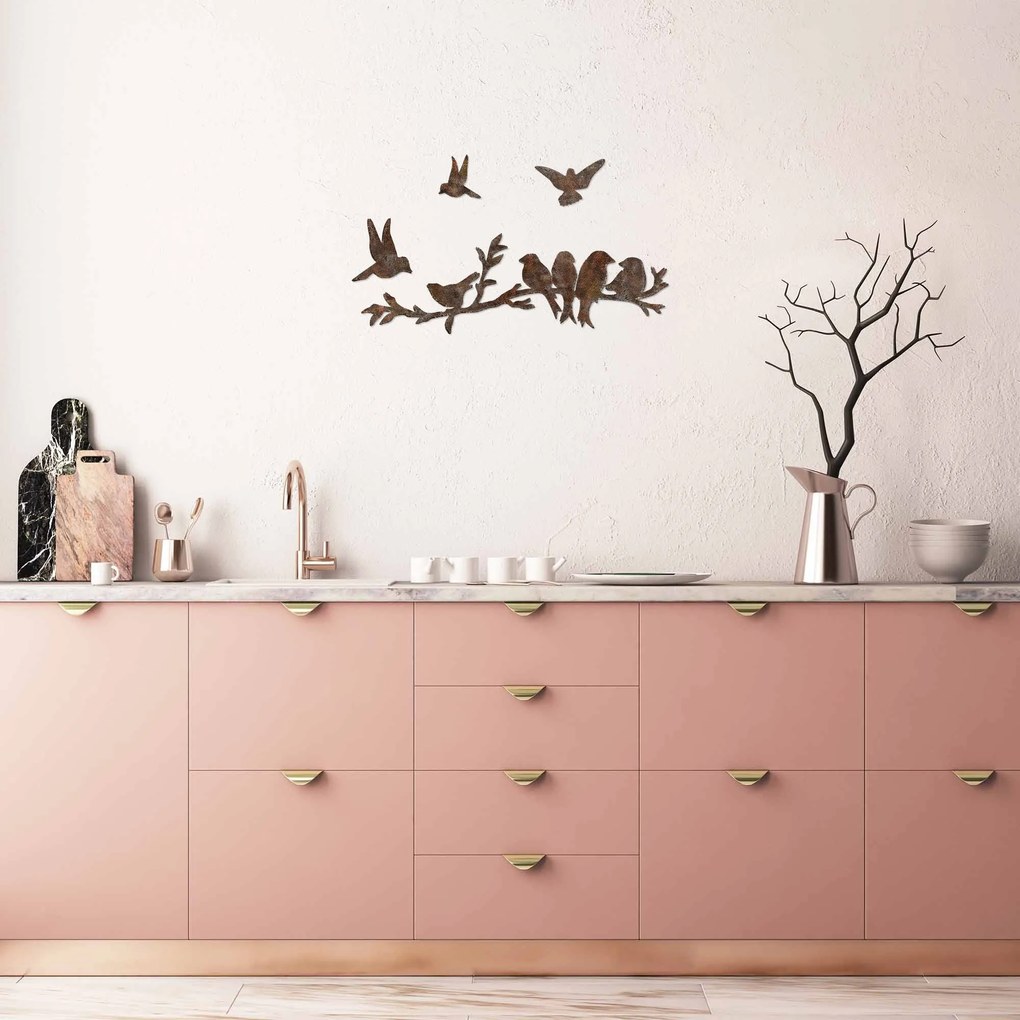Fém fali dekoráció, Rusty Birds 2