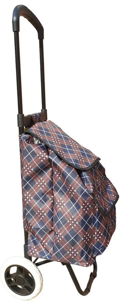 Donzella kisméretű gurulós bevásárlótáska barna kék