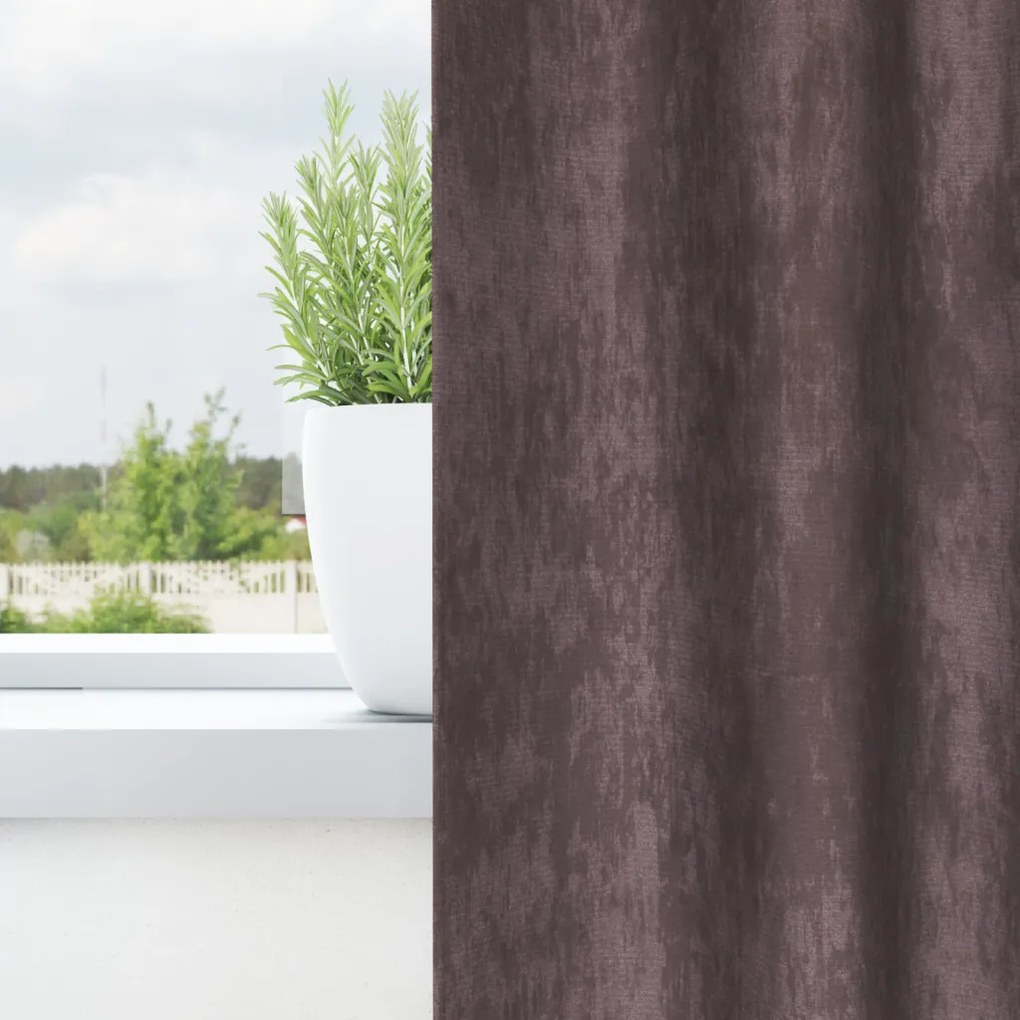 Bársony Függönyök 2 db Gombfüllel Barna 225x140 cm