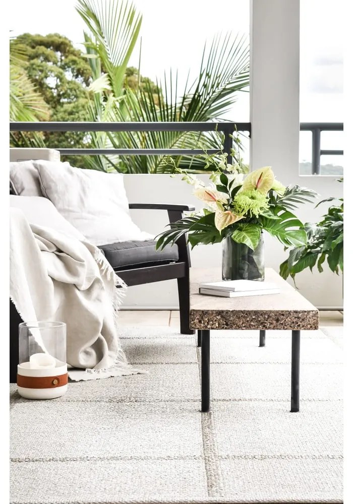 Krémszínű kültéri-beltéri szőnyeg 70x100 cm Ada Fossil – Pappelina