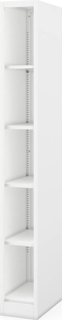 Keskeny fém archiváló polc dokumentumokhoz, fehér, 250x1950x450 mm: TIM