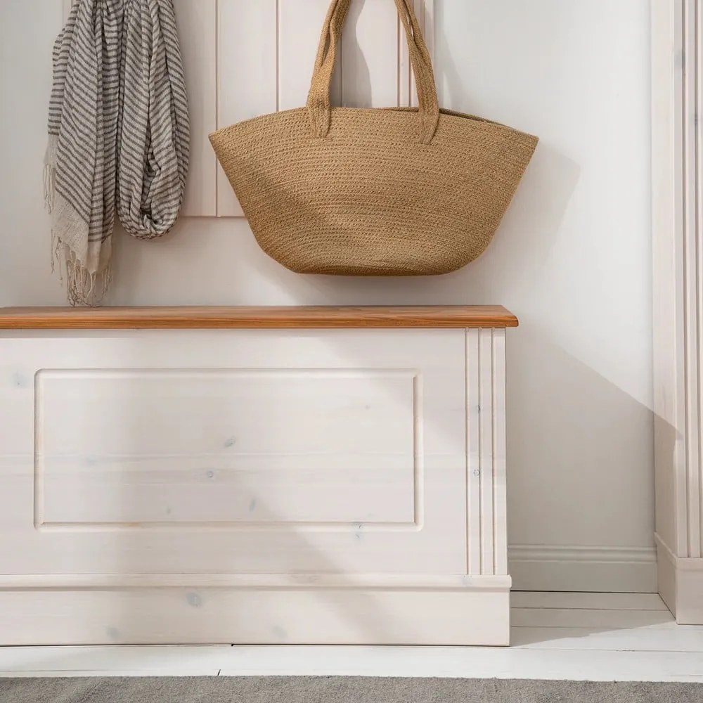 Fehér borovi fenyő tárolóláda 80x45 cm Anita – Støraa