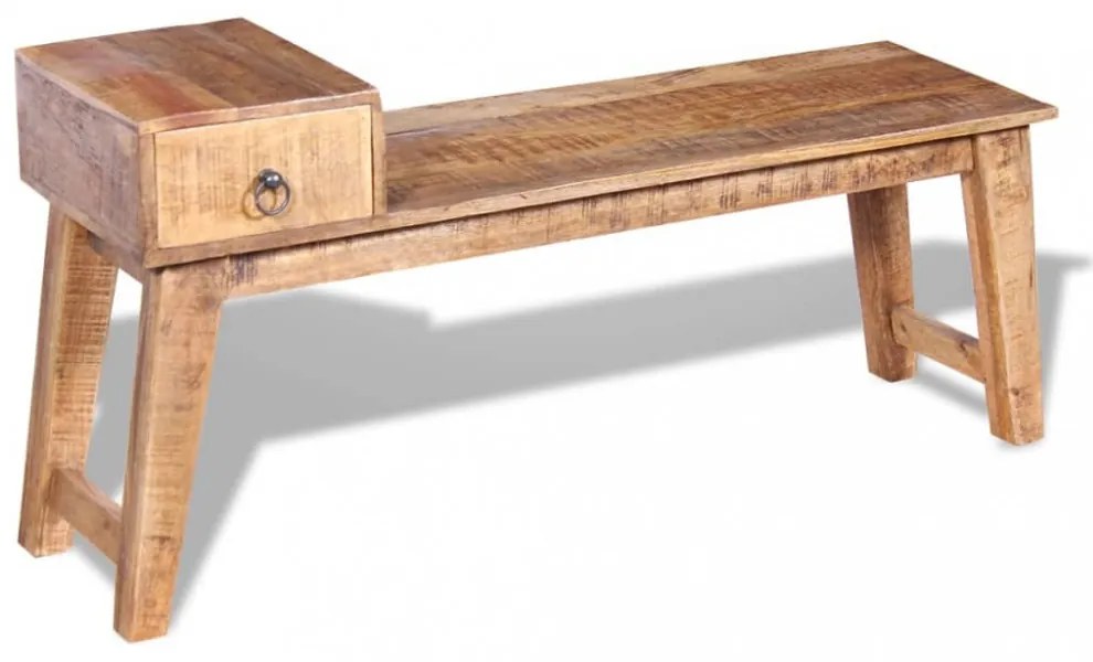 Tömör mangófa pad fiókkal 120x36x60 cm