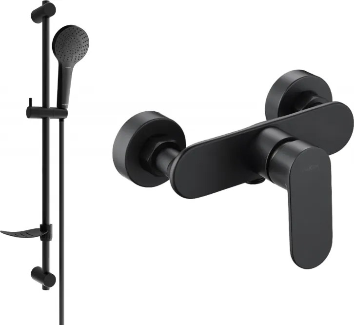 Mexen Milo DF05 zuhanycsaptelep zuhanykészlettel, fekete - 7134R05-70